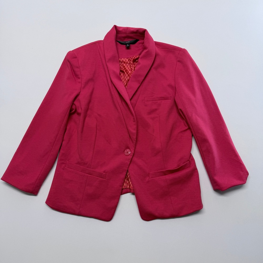 Mossimo Supply Co Womens Magenta Pink Knit Shawl Collar Blazer Jacket Large